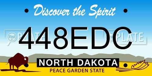 448EDC North Dakota License Plate
