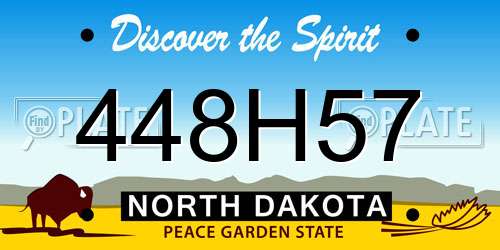 448H57 North Dakota License Plate