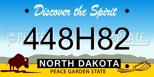 448H82 North Dakota License Plate