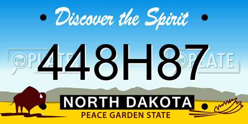 448H87 North Dakota License Plate