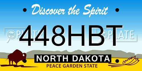 448HBT North Dakota License Plate