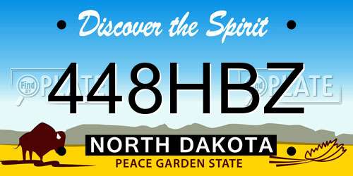 448HBZ North Dakota License Plate