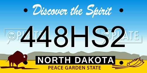 448HS2 North Dakota License Plate