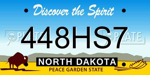 448HS7 North Dakota License Plate