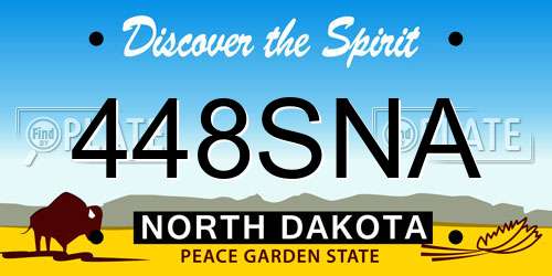 448SNA North Dakota License Plate