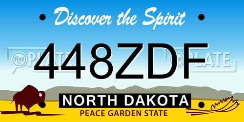 448ZDF North Dakota License Plate
