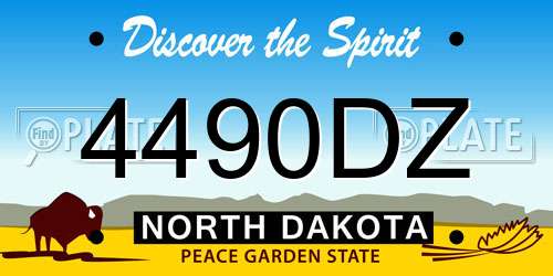 4490DZ North Dakota License Plate