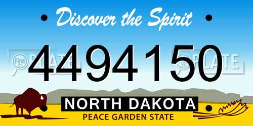 4494150 North Dakota License Plate