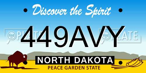 449AVY North Dakota License Plate