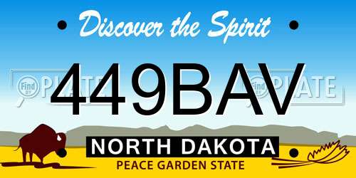 449BAV North Dakota License Plate