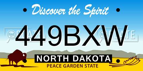 449BXW North Dakota License Plate