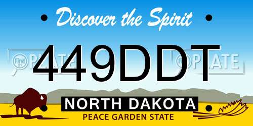 449DDT North Dakota License Plate