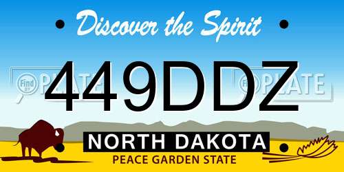 449DDZ North Dakota License Plate