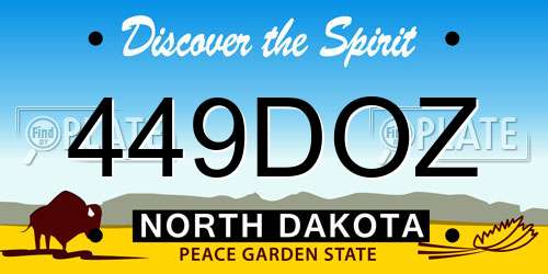 449DOZ North Dakota License Plate