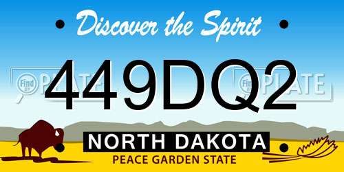 449DQ2 North Dakota License Plate