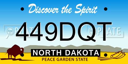 449DQT North Dakota License Plate