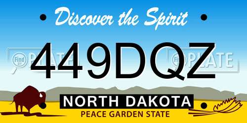 449DQZ North Dakota License Plate