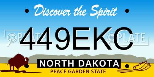 449EKC North Dakota License Plate