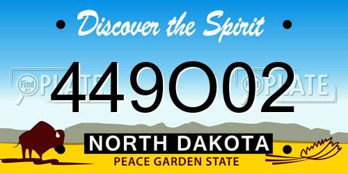 449O02 North Dakota License Plate