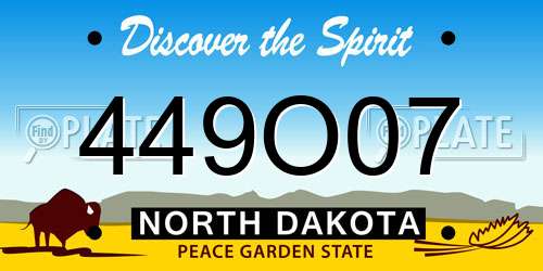 449O07 North Dakota License Plate