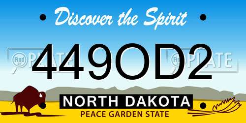 449OD2 North Dakota License Plate