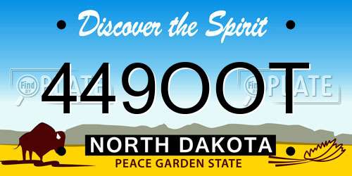 449OOT North Dakota License Plate