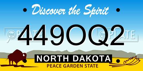 449OQ2 North Dakota License Plate