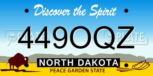449OQZ North Dakota License Plate
