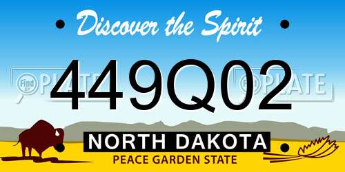 449Q02 North Dakota License Plate