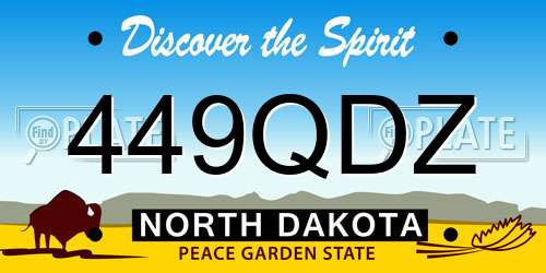 449QDZ North Dakota License Plate