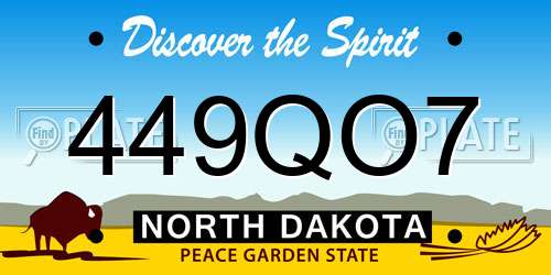 449QO7 North Dakota License Plate