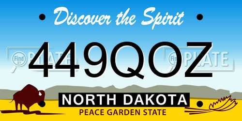 449QOZ North Dakota License Plate