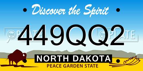 449QQ2 North Dakota License Plate