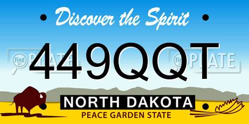 449QQT North Dakota License Plate