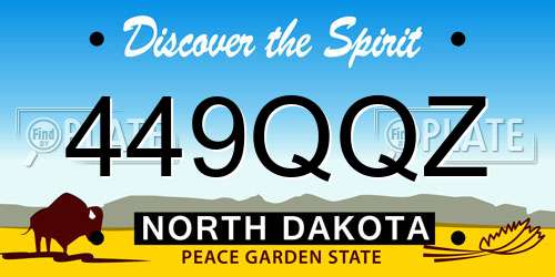 449QQZ North Dakota License Plate