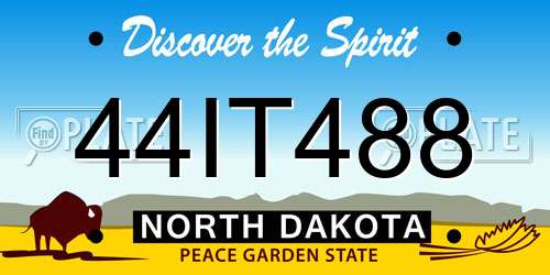 44IT488 North Dakota License Plate