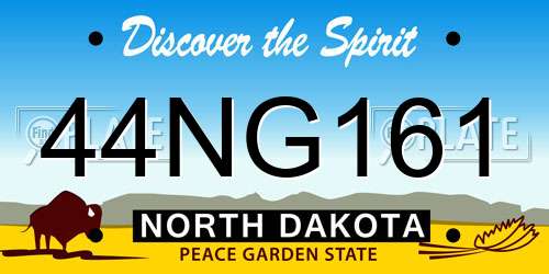 44NG161 North Dakota License Plate