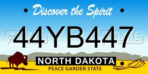 44YB447 North Dakota License Plate