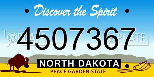 4507367 North Dakota License Plate