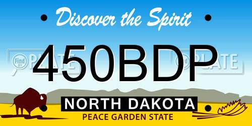 450BDP North Dakota License Plate