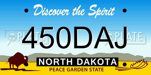450DAJ North Dakota License Plate