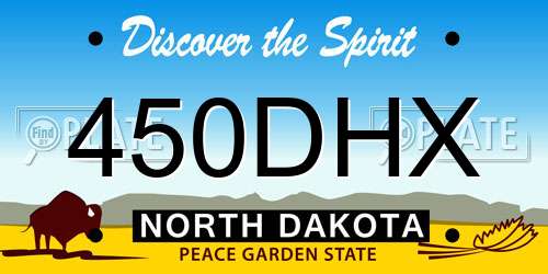 450DHX North Dakota License Plate