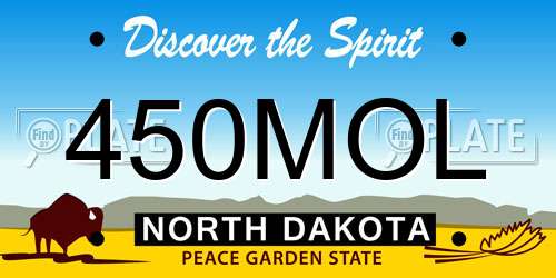 450MOL North Dakota License Plate