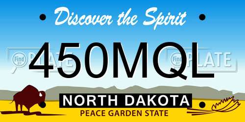 450MQL North Dakota License Plate