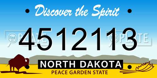 4512113 North Dakota License Plate