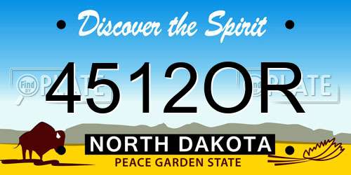 4512OR North Dakota License Plate