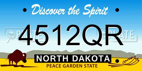 4512QR North Dakota License Plate
