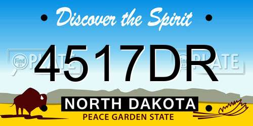 4517DR North Dakota License Plate