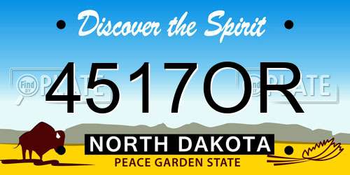 4517OR North Dakota License Plate