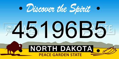 45196B5 North Dakota License Plate